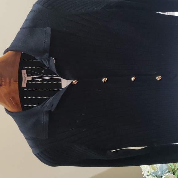 Nwt LAFAYETTE 148 NEW YORK Rib-Knit Button-Down Cardigan large